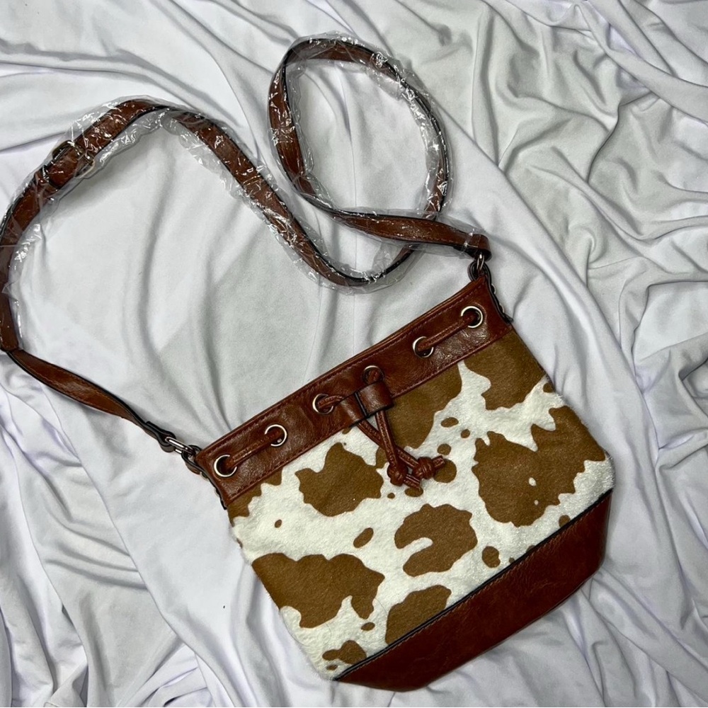 Brown and White Cowhide Women's Bag
